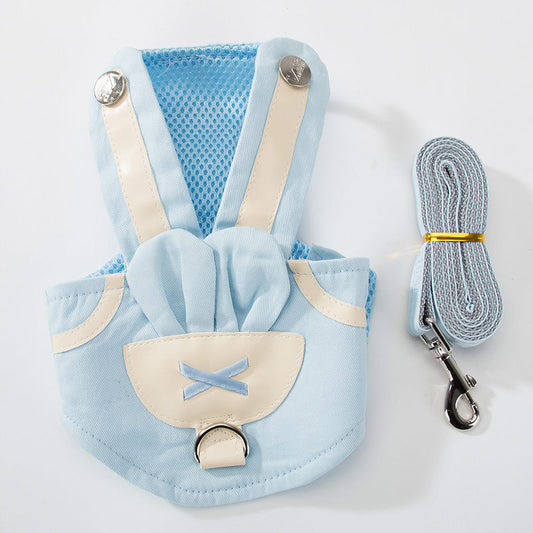 "Adorable Bunny Walks Your Dog! Vest-Style Chest Strap with  Leash"